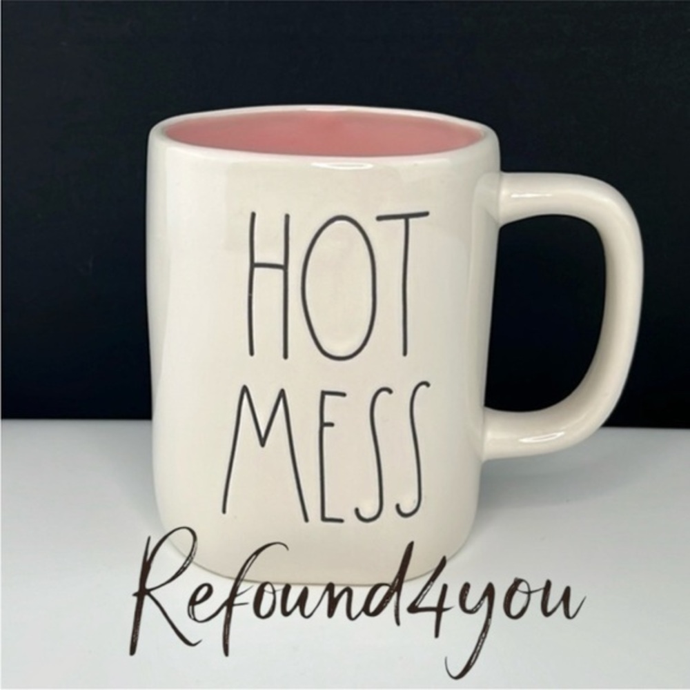 Rae Dunn - 3/$48 - ‘Hot Mess’ ceramic mug. Pink inside. NWT Firm!